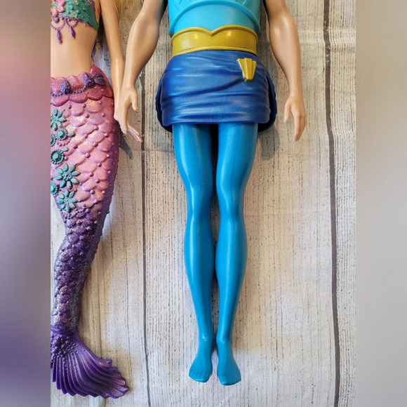 2010 Barbie Mermaid Tale & 2013 Ken Pearl Prince Full Size 12 in Dolls by Mattel - Picture 8 of 10